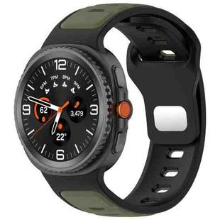 For Samsung Galaxy Watch8 / Wacth8 Classic xDfind Dual Color Silicone Watch Band(Black Army Green)