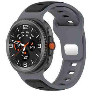 For Samsung Galaxy Watch8 / Wacth8 Classic xDfind Dual Color Silicone Watch Band(Grey Black)