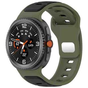 For Samsung Galaxy Watch8 / Wacth8 Classic xDfind Dual Color Silicone Watch Band(Army Green Black)
