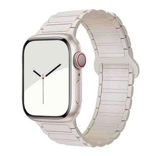 For Apple Watch 42 / 44 / 45 / 46 / 49mm xDfind Magnetic Three-bead Silicone Watch Band(Starlight)