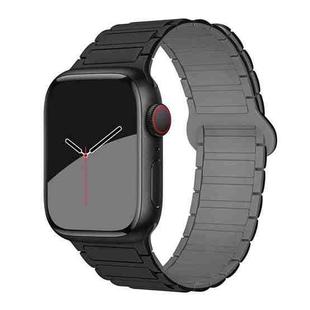 For Apple Watch 38 / 40 / 41 / S10 42mm xDfind Magnetic Three-bead Silicone Watch Band(Black Grey)