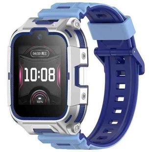 16mm Children Smart Watch Two Color Silicone Watch Band(Dark Blue Light Blue)