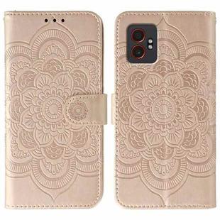For Samsung Galaxy XCover7 Pro Sun Mandala Embossing Pattern Phone Leather Case(Rose Gold)