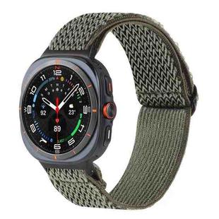 For Samsung Galaxy Watch8 / Watch8 Classic Wave Pattern Nylon Braided Watch Band(Army Green)