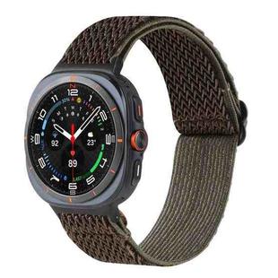 For Samsung Galaxy Watch8 / Watch8 Classic Wave Pattern Nylon Braided Watch Band(Dark Green)