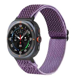 For Samsung Galaxy Watch8 / Watch8 Classic Wave Pattern Nylon Braided Watch Band(Lilac)