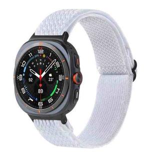 For Samsung Galaxy Watch8 / Watch8 Classic Wave Pattern Nylon Braided Watch Band(White)