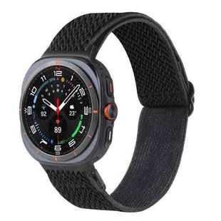 For Samsung Galaxy Watch8 / Watch8 Classic Wave Pattern Nylon Braided Watch Band(Black)