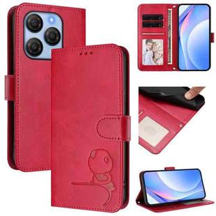 For Blackview Shark 9 5G Litter Panda Embossing RFID Leather Phone Case with Lanyard(Rose Red)