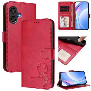 For Coolpad Cool 40i Litter Panda Embossing RFID Leather Phone Case with Lanyard(Rose Red)