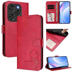 For Coolpad X100 Litter Panda Embossing RFID Leather Phone Case with Lanyard(Rose Red)
