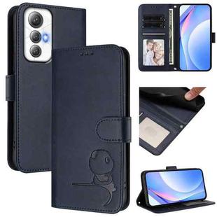 For Cubot Max 5 Litter Panda Embossing RFID Leather Phone Case with Lanyard(Blue)