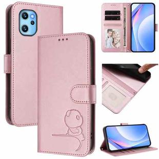 For UMIDIGI Power 7 Max Litter Panda Embossing RFID Leather Phone Case with Lanyard(Pink)