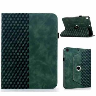 For iPad 10.2 2021 / Air 10.5 Rotatable Rhombus Embossed Smart Leather Tablet Case(Green)