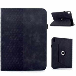 For iPad 2025 / 2022 Rotatable Rhombus Embossed Smart Leather Tablet Case(Black)
