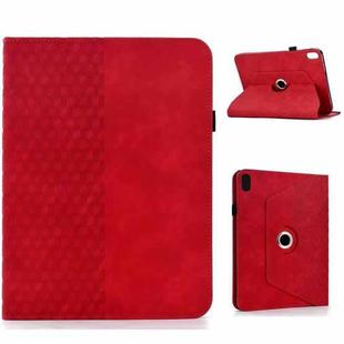 For iPad 2025 / 2022 Rotatable Rhombus Embossed Smart Leather Tablet Case(Red)