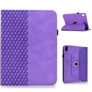 For iPad mini 2024 / mini 6 Rotatable Rhombus Embossed Smart Leather Tablet Case(Purple)