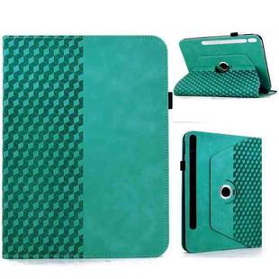 For Samsung Galaxy Tab S9 FE+ / S9+ Rotatable Rhombus Embossed Smart Leather Tablet Case(Light Blue)