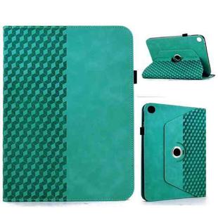 For Samsung Galaxy Tab A9+ Rotatable Rhombus Embossed Smart Leather Tablet Case(Light Blue)