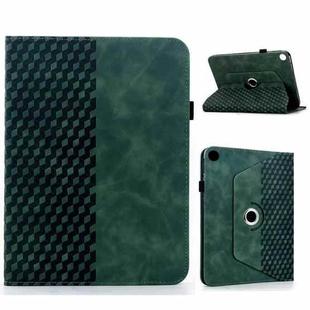 For Samsung Galaxy Tab A9+ Rotatable Rhombus Embossed Smart Leather Tablet Case(Green)