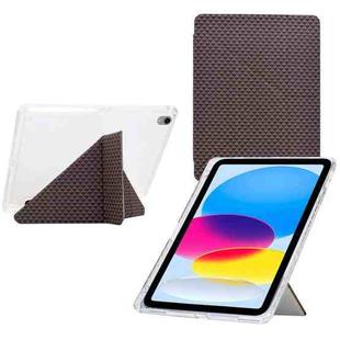 For iPad 2025 / 2022 Y-Fold Pyramid Texture Smart Leather Tablet Case(Brown)
