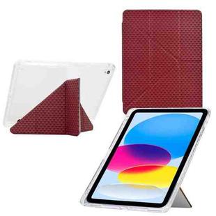 For iPad 10.2 2021 / Air 10.5 Y-Fold Pyramid Texture Smart Leather Tablet Case(Red)