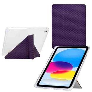 For iPad 10.2 2021 / Air 10.5 Y-Fold Pyramid Texture Smart Leather Tablet Case(Purple)