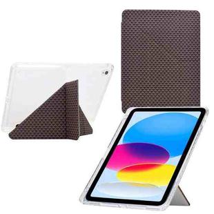 For iPad 10.2 2021 / Air 10.5 Y-Fold Pyramid Texture Smart Leather Tablet Case(Brown)