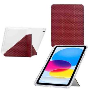 For iPad 9.7 2018 / 2017 / Air 2 / 1 Y-Fold Pyramid Texture Smart Leather Tablet Case(Red)