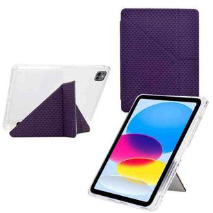 For iPad Air 13 2024 / 2025 / Pro 12.9 Y-Fold Pyramid Texture Smart Leather Tablet Case(Purple)