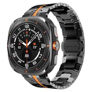 For Samsung Galaxy Watch 8 40 / 44mm Butterfly Buckle Titanium Alloy Watch Band(Black Orange)