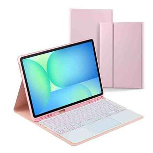 For Samsung Galaxy Tab S10 FE+ PST-X620 Touchpad Backlight Bluetooth Keyboard Leather Tablet Case(Pink)