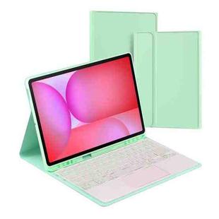 For Samsung Galaxy Tab S10 FE+ PST-X620 Touchpad Backlight Bluetooth Keyboard Leather Tablet Case(Green)
