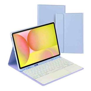 For Samsung Galaxy Tab S10 FE+ PST-X620 Touchpad Backlight Bluetooth Keyboard Leather Tablet Case(Purple)