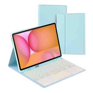For Samsung Galaxy Tab S10 FE+ PST-X620 Touchpad Backlight Bluetooth Keyboard Leather Tablet Case(Sky Blue)
