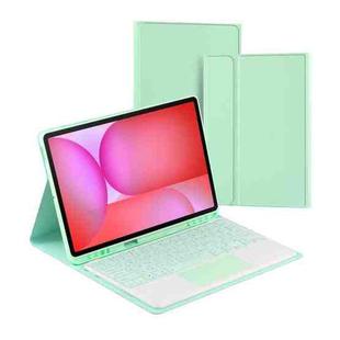For Samsung Galaxy Tab S10 FE+ PSC-X620 Touchpad Bluetooth Keyboard Leather Tablet Case(Green)