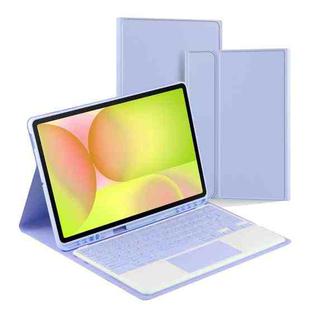 For Samsung Galaxy Tab S10 FE+ PSC-X620 Touchpad Bluetooth Keyboard Leather Tablet Case(Purple)