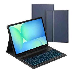 For Samsung Galaxy Tab S10 FE+ PSD-X620 Backlight Bluetooth Keyboard Leather Tablet Case(Dark Blue)