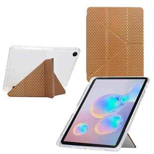 For Samsung Galaxy Tab A9+ Y-Fold Pyramid Texture Smart Leather Tablet Case(Gold)