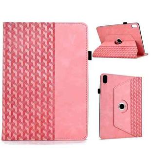 For iPad 2025 / 2022 Rotatable Building Blocks Embossed Smart Leather Tablet Case(Pink)