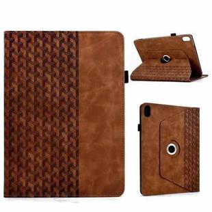 For iPad mini 2024 / mini 6 Rotatable Building Blocks Embossed Smart Leather Tablet Case(Brown)