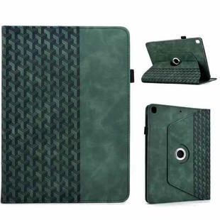 For iPad 10.2 2021 / Air 10.5 Rotatable Building Blocks Embossed Smart Leather Tablet Case(Green)