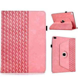 For iPad 9.7 2018 / 2017 / Air 2 / 1 Rotatable Building Blocks Embossed Smart Leather Tablet Case(Pink)