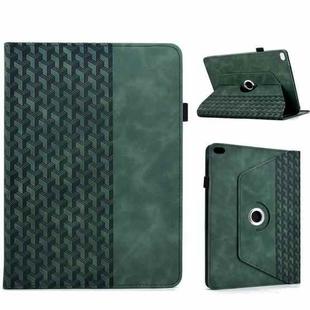 For iPad 9.7 2018 / 2017 / Air 2 / 1 Rotatable Building Blocks Embossed Smart Leather Tablet Case(Green)
