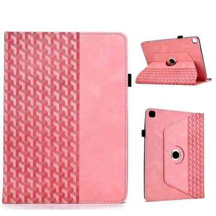 For Samsung Galaxy Tab S6 Lite 2024 Rotatable Building Blocks Embossed Smart Leather Tablet Case(Pink)