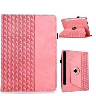 For Samsung Galaxy Tab S9 FE+ / S9+ Rotatable Building Blocks Embossed Smart Leather Tablet Case(Pink)