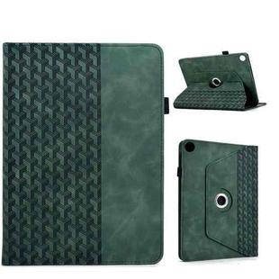 For Samsung Galaxy Tab A9+ Rotatable Building Blocks Embossed Smart Leather Tablet Case(Green)