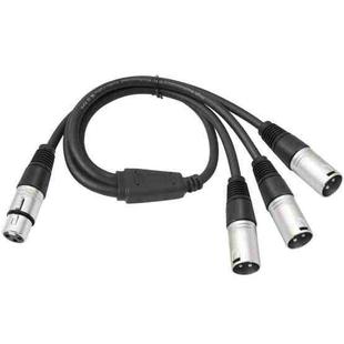 XLR Female to 3 XLR Male 3-Way Splitter Audio Cable, Length: 60cm