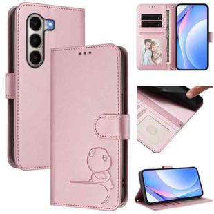 For itel A95 5G Litter Panda Embossing RFID Leather Phone Case with Lanyard(Pink)