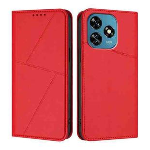 For Oukitel C51 Strong Magnetic Frosted Flip Leather Phone Case(Red)